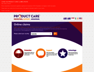 productcareclaims.com screenshot