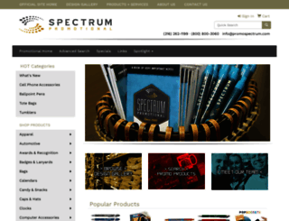 productsearch.spectrumpromotional.com screenshot
