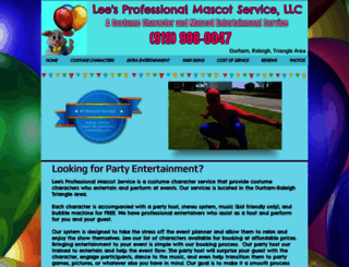 professionalmascotservice.com screenshot