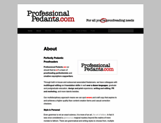 professionalpedants.com screenshot