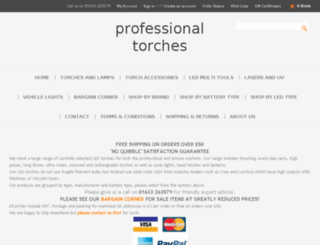 professionaltorches.co.uk screenshot