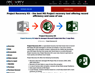 project.recoverytoolbox.com screenshot