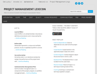 projectmanagementlexicon.com screenshot