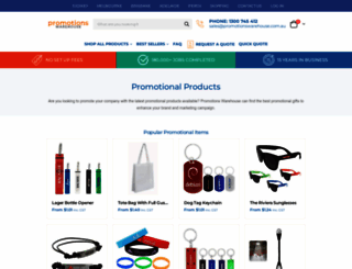 promotionswarehouse.com.au screenshot