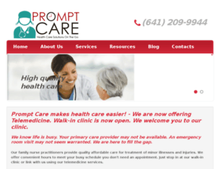 promptcarehealthcare.com screenshot