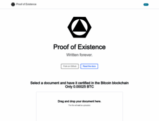 proofofexistence.com screenshot