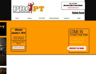 proptphysicaltherapy.com screenshot