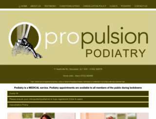 propulsionpodiatry.co.uk screenshot