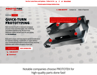 prototeksheetmetalfabrication.com screenshot