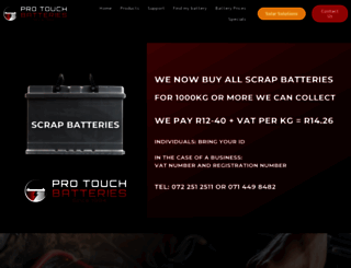 protouchbatteries.co.za screenshot