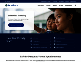 providence.org screenshot