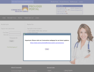 providerportal.communityhealthchoice.org screenshot