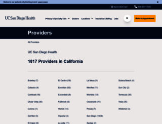 providers.ucsd.edu screenshot