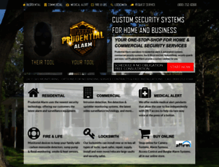 prudentialalarms.com screenshot