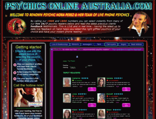psychicsonlineaustralia.com screenshot