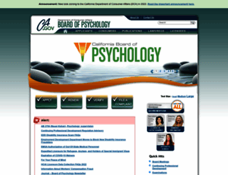 psychology.ca.gov screenshot