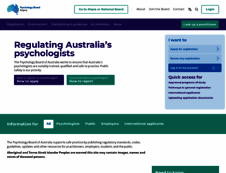 psychologyboard.gov.au screenshot