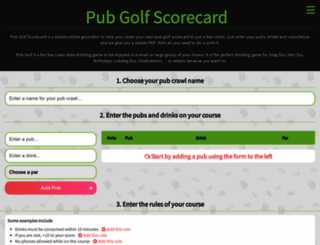 pubgolfscorecard.co.uk screenshot
