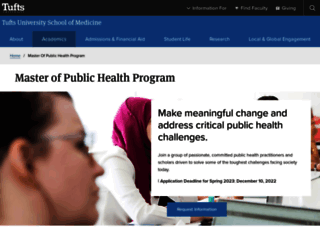 publichealth.tufts.edu screenshot
