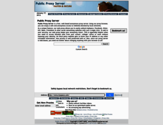 publicproxyserver.net screenshot