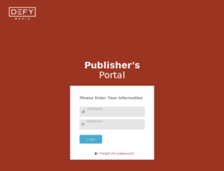 publishers.defymedia.com screenshot