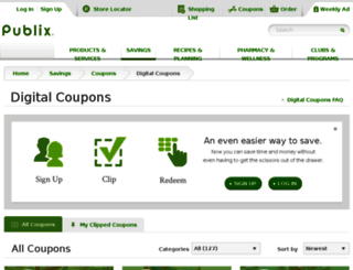 publix.couponselectionpage.com screenshot