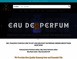 pujaperfumery.com screenshot