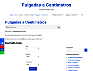 pulgadasacentimetros.com screenshot