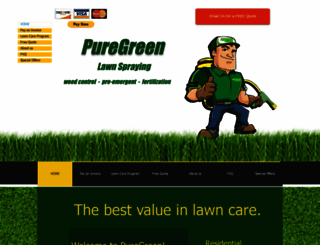 puregreenlawnspraying.com screenshot