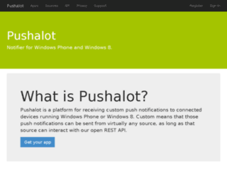 pushalot.com screenshot