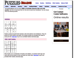 puzzlesandbrains.com screenshot