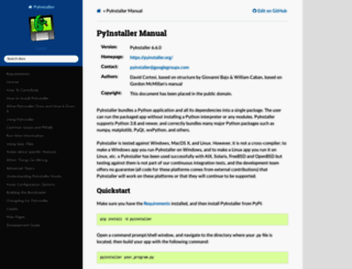 pyinstaller.org screenshot