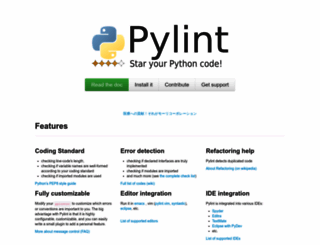 pylint.org screenshot