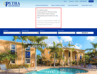 pythavacationrentals.com screenshot