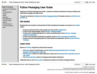 python-packaging-user-guide.readthedocs.io screenshot