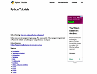 pythonspot.com screenshot