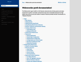 pywb.readthedocs.io screenshot