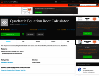 quadraticcalc.sourceforge.net screenshot