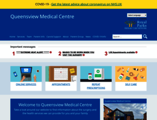 queensviewmedicalcentre.co.uk screenshot