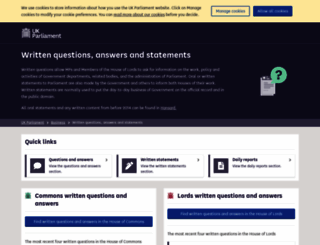 questions-statements.parliament.uk screenshot