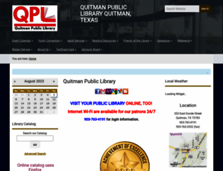 quitmanlibrary.org screenshot