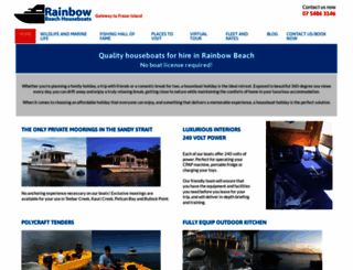 rainbowbeachhouseboats.com.au screenshot