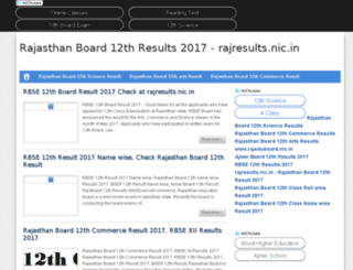 rajasthanboard12thartscommercescienceresults.co.in screenshot