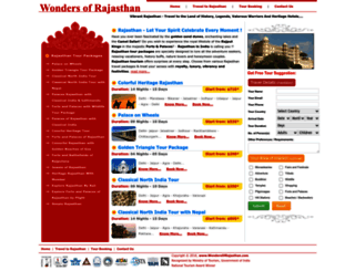 rajasthantours.wondersofrajasthan.com screenshot