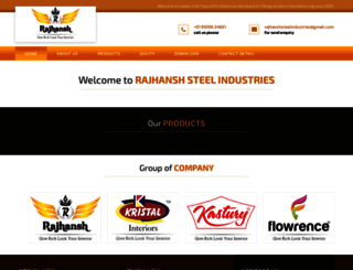 rajhanshsteelindustries.in screenshot