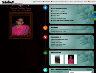rajranigupta.tributes.in screenshot