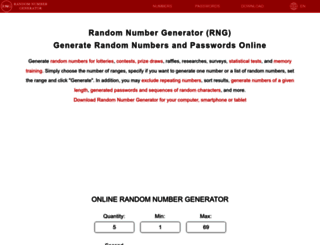 random-number-generator.com screenshot