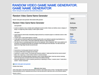 randomvideogamenamegeneratorvaop.wordpress.com screenshot