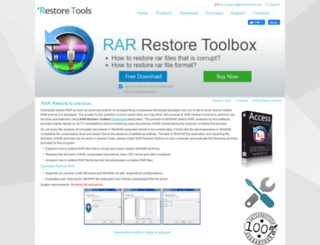 rar.restoretools.com screenshot