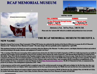 rcafmuseum.on.ca screenshot